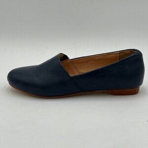 FOWT Navy Closed Almond Toe Pumps Solid Color Loafer Flats Slip On Cozy Shoes